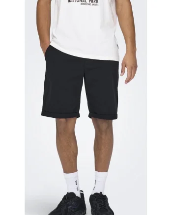 Pantaloni scurti barbati  7502, Bumbac, Albastru inchis