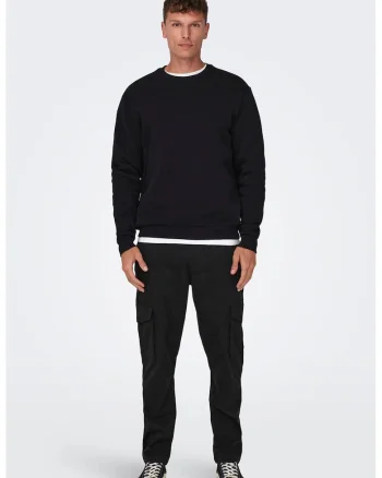 Pantaloni cargo conici Dean, Negru