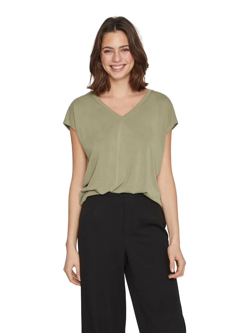 Tricou dama,  Modal/Poliester, Verde, Verde