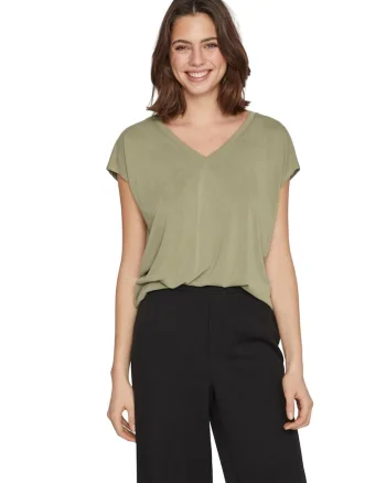 Tricou dama,  Modal/Poliester, Verde, Verde