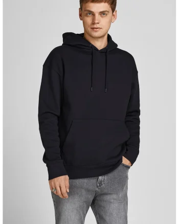 Hanorac regular fit cu buzunar kangaroo, Negru