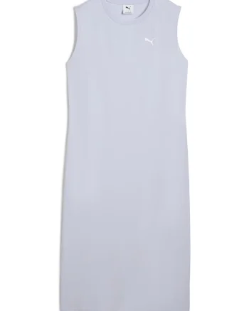 Rochie fara maneci cu logo discret, Albastru deschis
