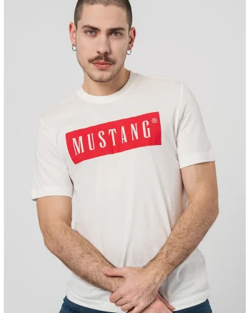 Tricou cu imprimeu logo, Alb