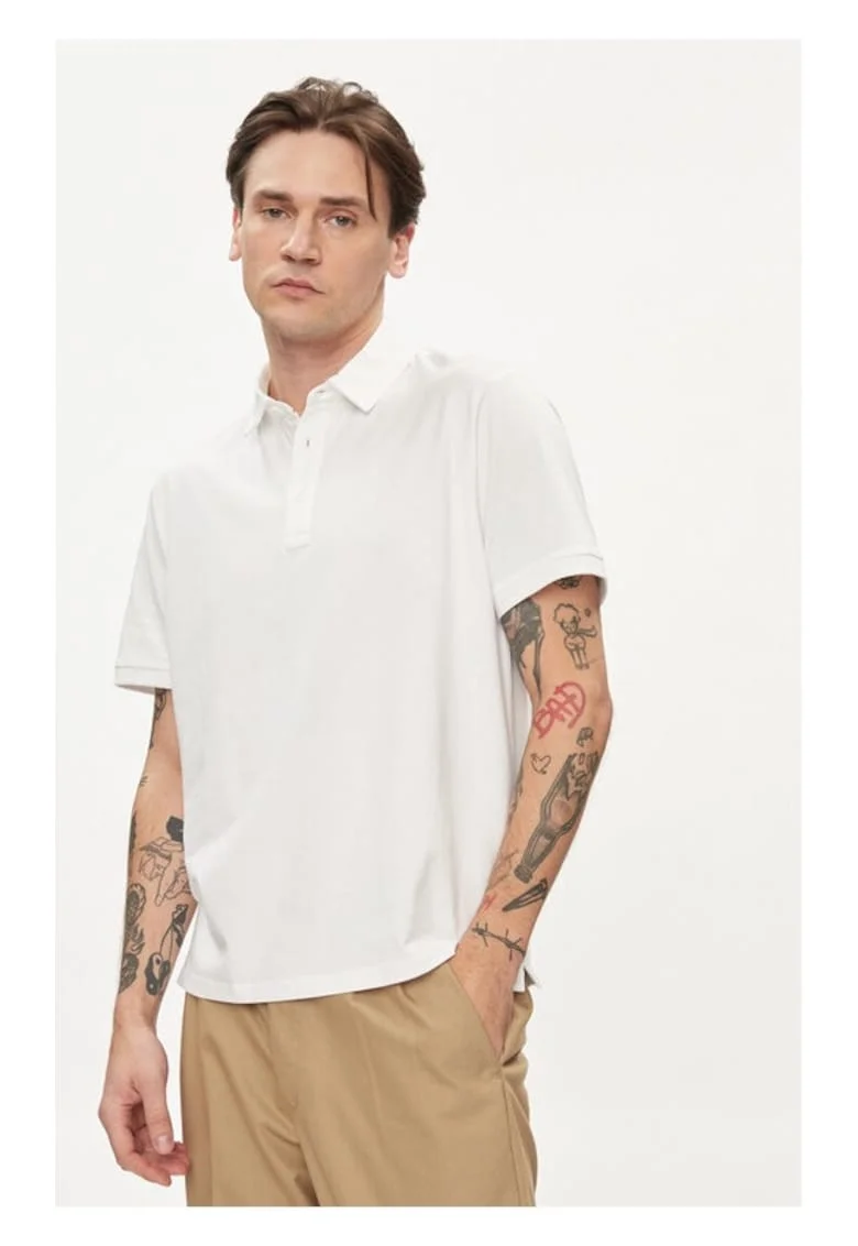 Tricou barbati,  65050, Bumbac, Alb