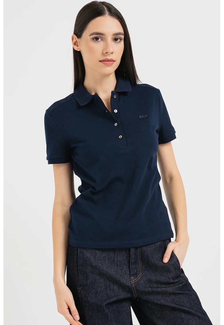 Tricou polo slim fit, Bleumarin