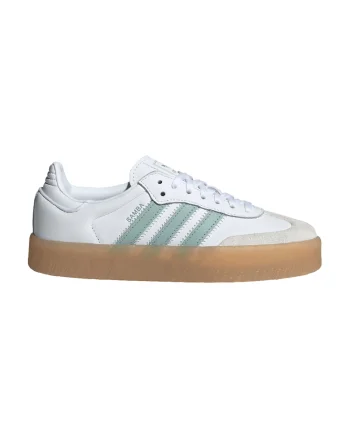 Pantofi sport Sambae din piele intoarsa si piele, Alb/Verde menta