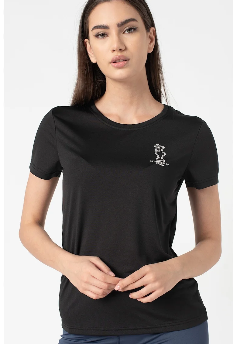 Tricou cu logo pe piept Foehn, Negru