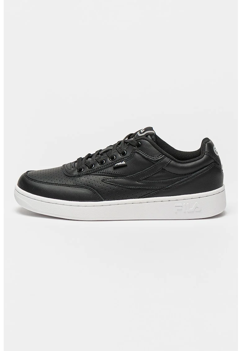 Pantofi sport de piele cu perforatii discrete Sevaro, Negru