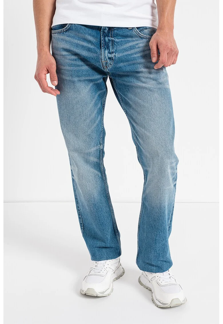Blugi drepti cu aspect decolorat Rodeo, Albastru