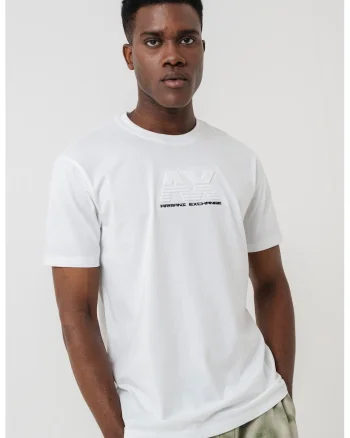 Tricou din bumbac cu logo in relief, Negru/Alb optic