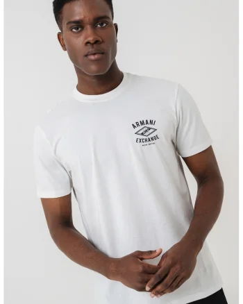 Tricou cu imprimeu logo si decolteu la baza gatului, Negru/Alb murdar