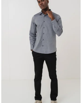 Camasa regular-fit cu guler clasic, Negru/Gri deschis