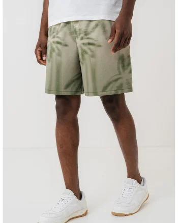 Bermude sport cu imprimeu tropical, Verde