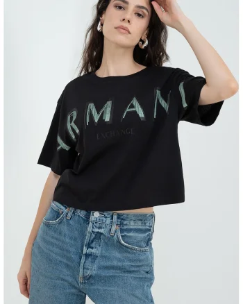 Tricou cu imprimeu logo supradimensionat, Verde/Negru