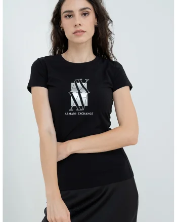 Tricou slim fit cu logo, Negru