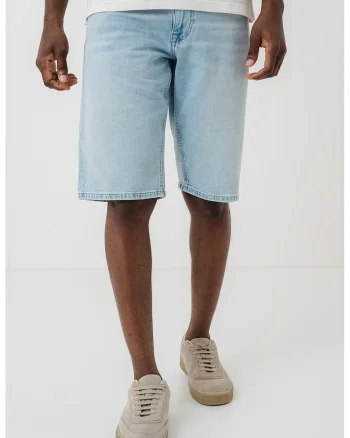 Bermude din denim cu croiala medie, Albastru deschis