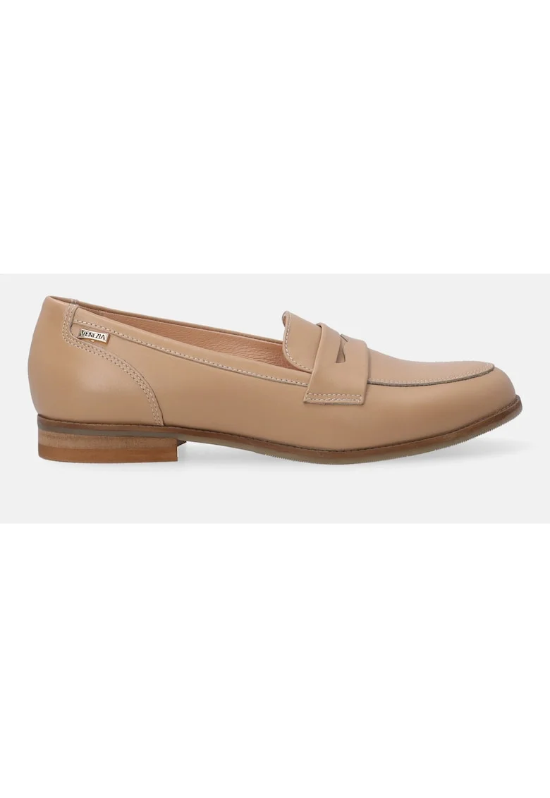 Pantofi loafer eleganți din piele, Bej