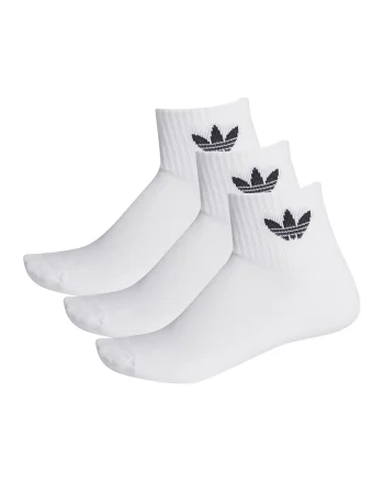 Set de sosete scurte unisex cu imprimeu logo lateral - 3 perechi, Alb/Negru stins