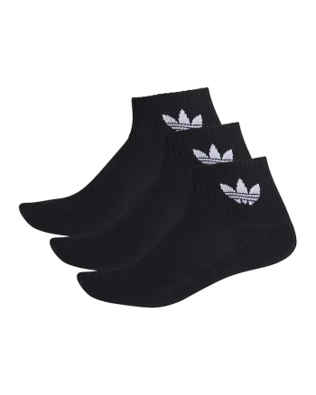 Set de sosete scurte unisex cu imprimeu logo lateral - 3 perechi, Alb/Negru