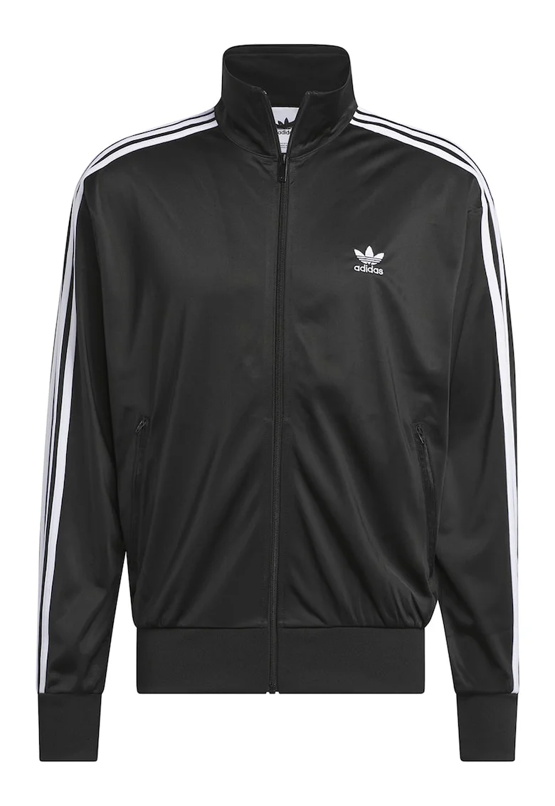 Bluza de trening cu fermoar si guler inalt Firebird, Negru/Alb optic