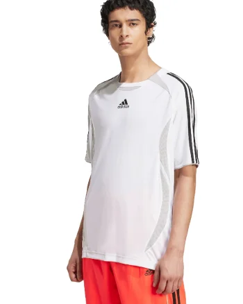 Tricou cu decolteu la baza gatului si garnituri contrastante, Negru/Alb optic