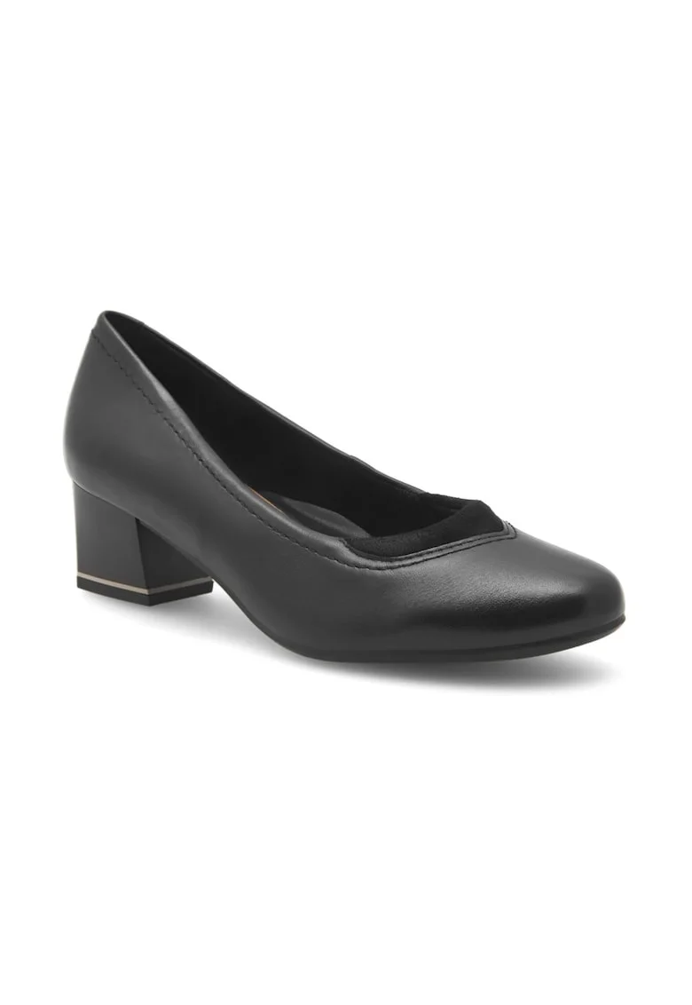 Pantofi dama,  557937, Piele naturala, Negru