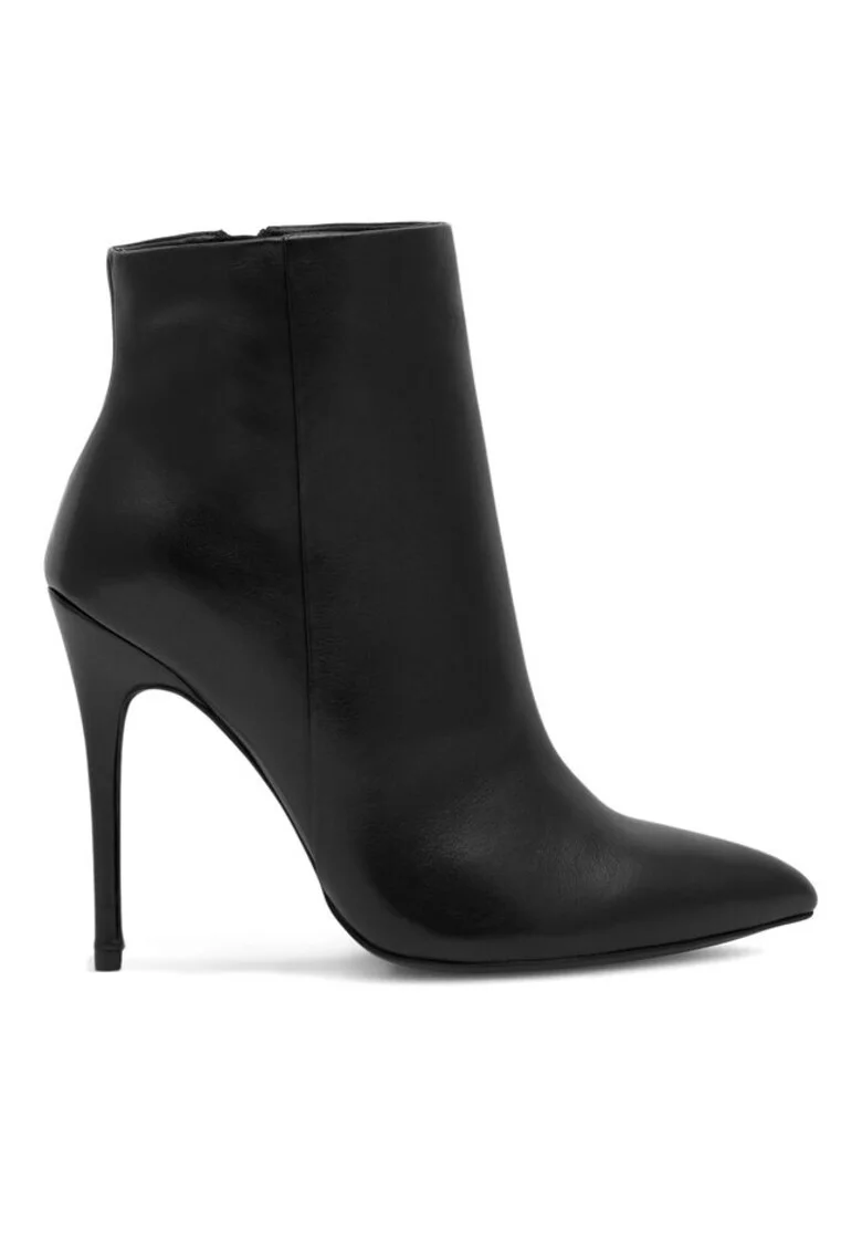 Botine dama,  Piele naturala, Negru, Negru