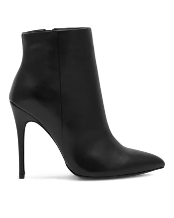 Botine dama,  Piele naturala, Negru, Negru