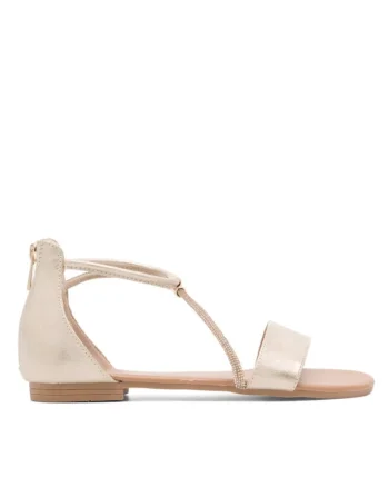 Sandale dama,  590486277326141, Piele ecologica, Auriu