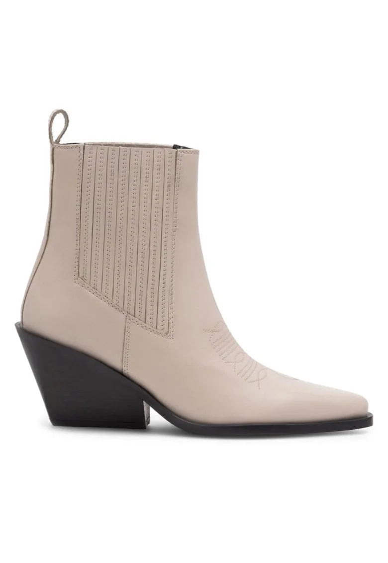 Botine dama,  590558800352636, Piele naturala, Alb