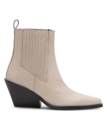 Botine dama,  590558800352636, Piele naturala, Alb