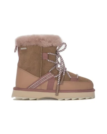 Botine dama  piele naturala, maro/roz,