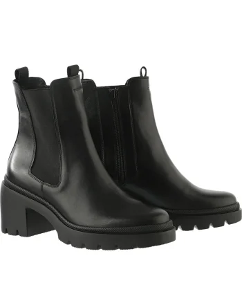 Botine cu toc dama, Hogl, casual, piele naturala, negru