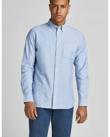 Camasa slim fit din amestec de bumbac organic, Albastru lavanda