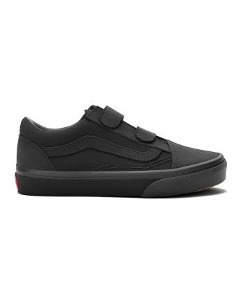 Pantofi sport din piele cu inchidere velcro, Negru