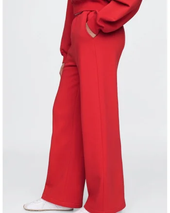 Pantaloni de trening cu croiala ampla Vintage, Rosu vermillion
