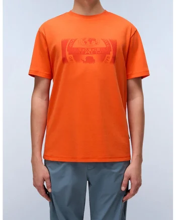Tricou regular-fit cu imprimeu logo, Portocaliu mandarina