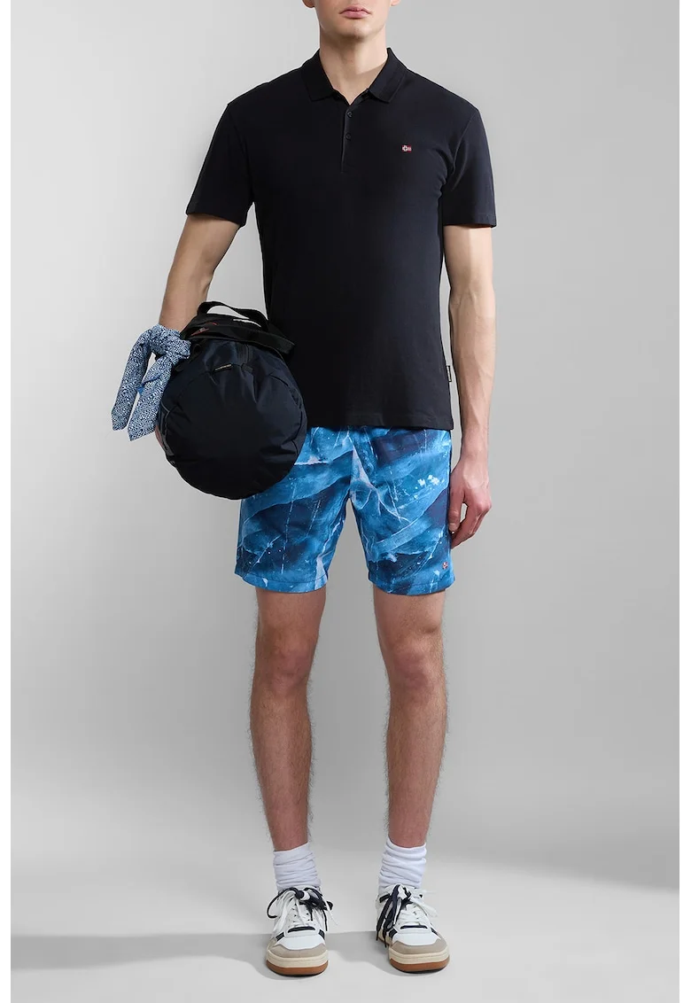 Tricou polo regular fit Ealis, Negru