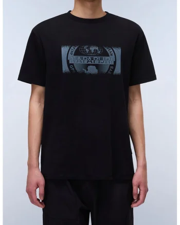 Tricou regular-fit cu imprimeu logo, Negru