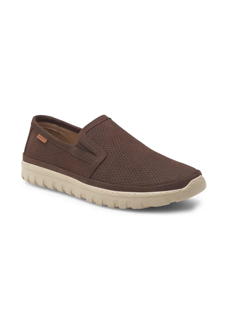 Pantofi barbati,  470564, Piele nabuc, Maro