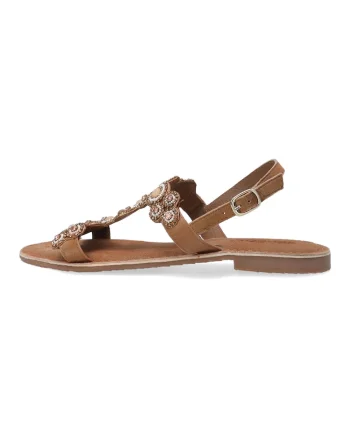 Sandale de piele intoarsa decorate cu margele