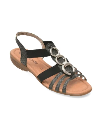 Sandale REMONTE negre, R3605, din piele ecologica