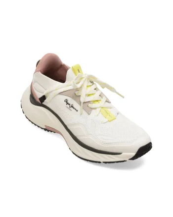 Pantofi sport PEPE JEANS albi, LS60053, din material textil