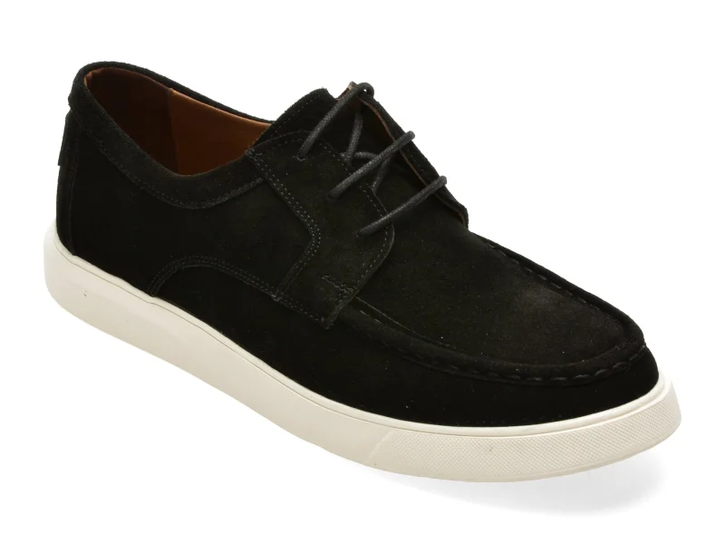 Mocasini BITE THE BULLET negri, RM118, din piele intoarsa