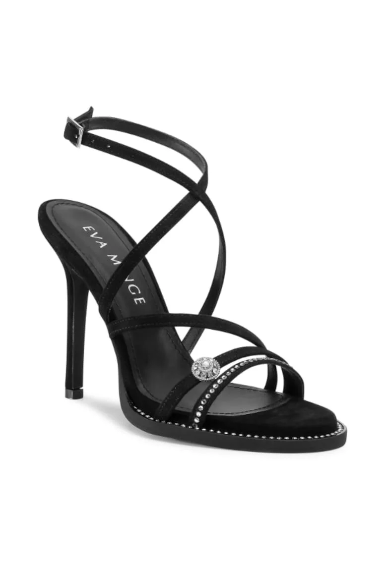 Sandale dama,  206905000, Negru, Piele naturala/Piele intoarsa, Negru