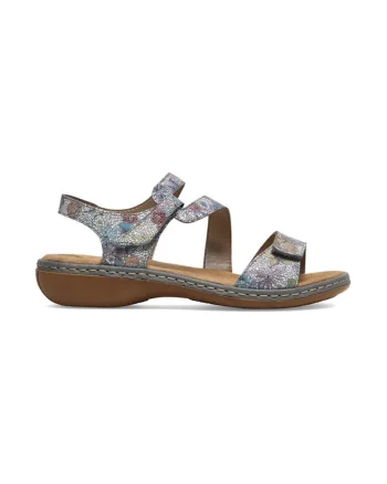 Sandale dama,  590559, Piele naturala, Albastru, Albastru