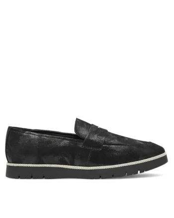 Pantofi dama,  347552, Piele intoarsa, Negru