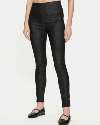 Pantaloni dama,  768228, Negru, Piele Ecologica, Negru