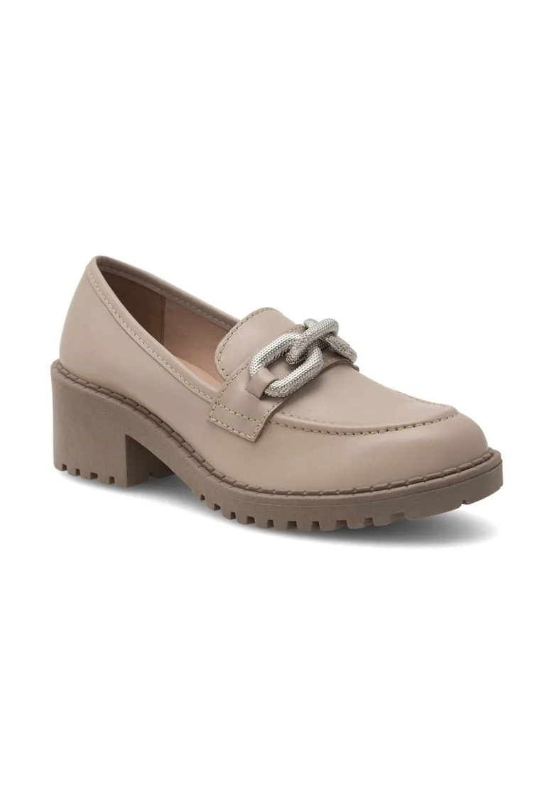 Pantofi dama,  Piele naturala, Bej, Bej