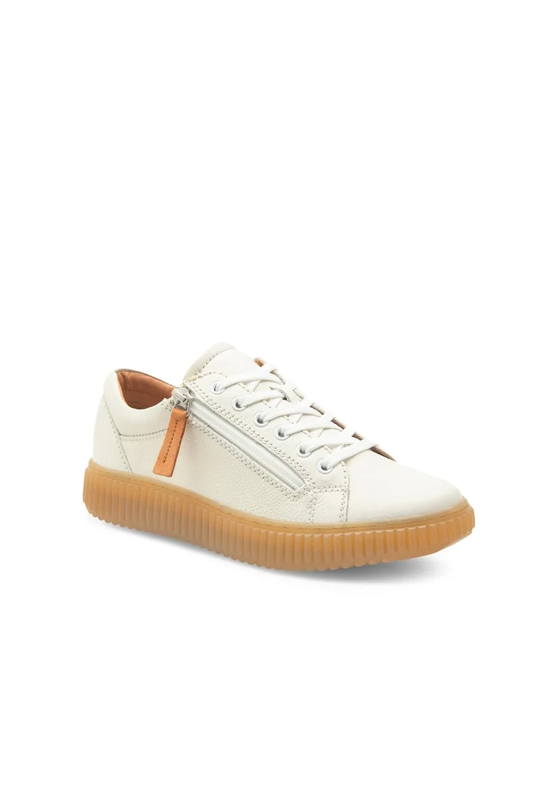 Pantofi sport dama,  334125, Piele naturala, Alb